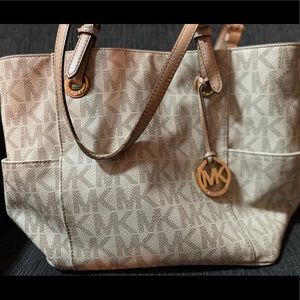 Cream colored Michael Kors purse